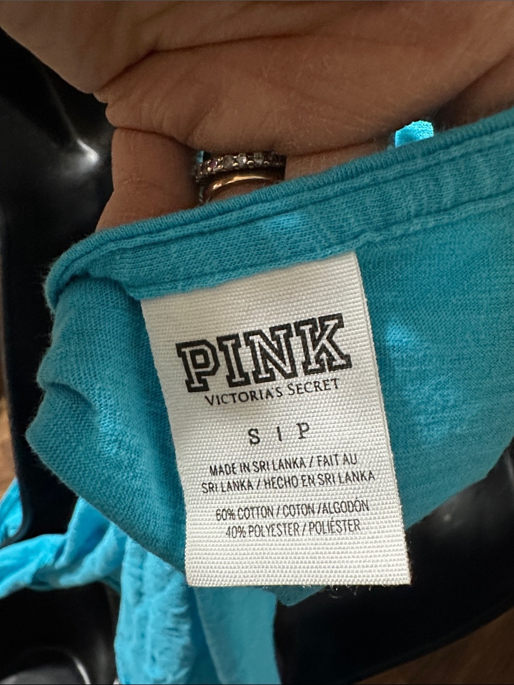 PINK Victoria's Secret Turquoise Tie-Side Tank Top - Picture 4 of 4